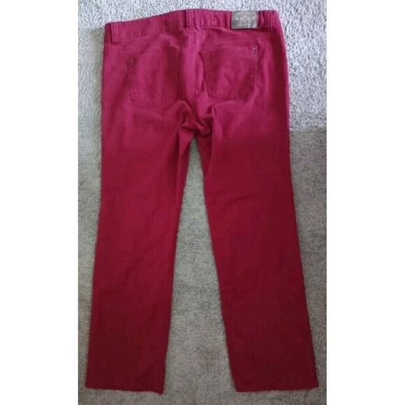 Freestyle Revolution Velveteen Pants Size 20 Low Rise Deep Red Straight Leg Vtg - Picture 10 of 11